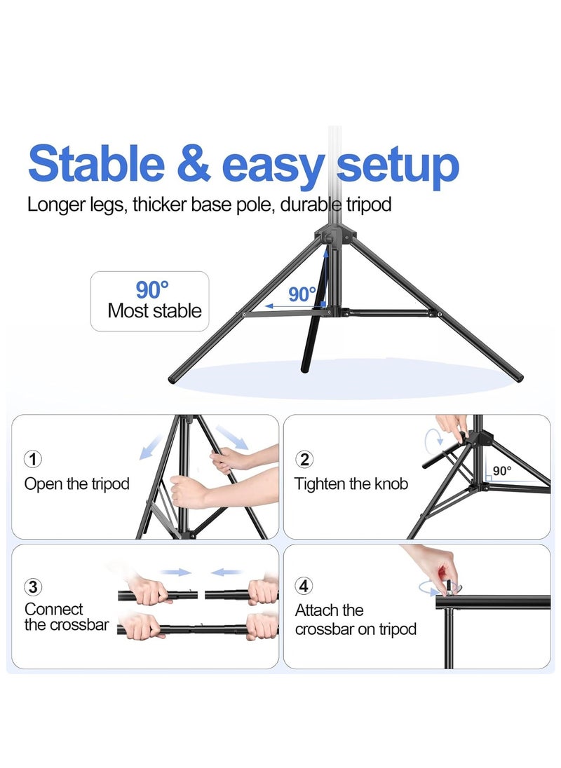 Photo Backdrop Stand Kit Photography Kit Adjustable Background Stand Support System for Studio Photoshoot Photography Backdrop Background Bracket Wedding Party 2 x 3 M