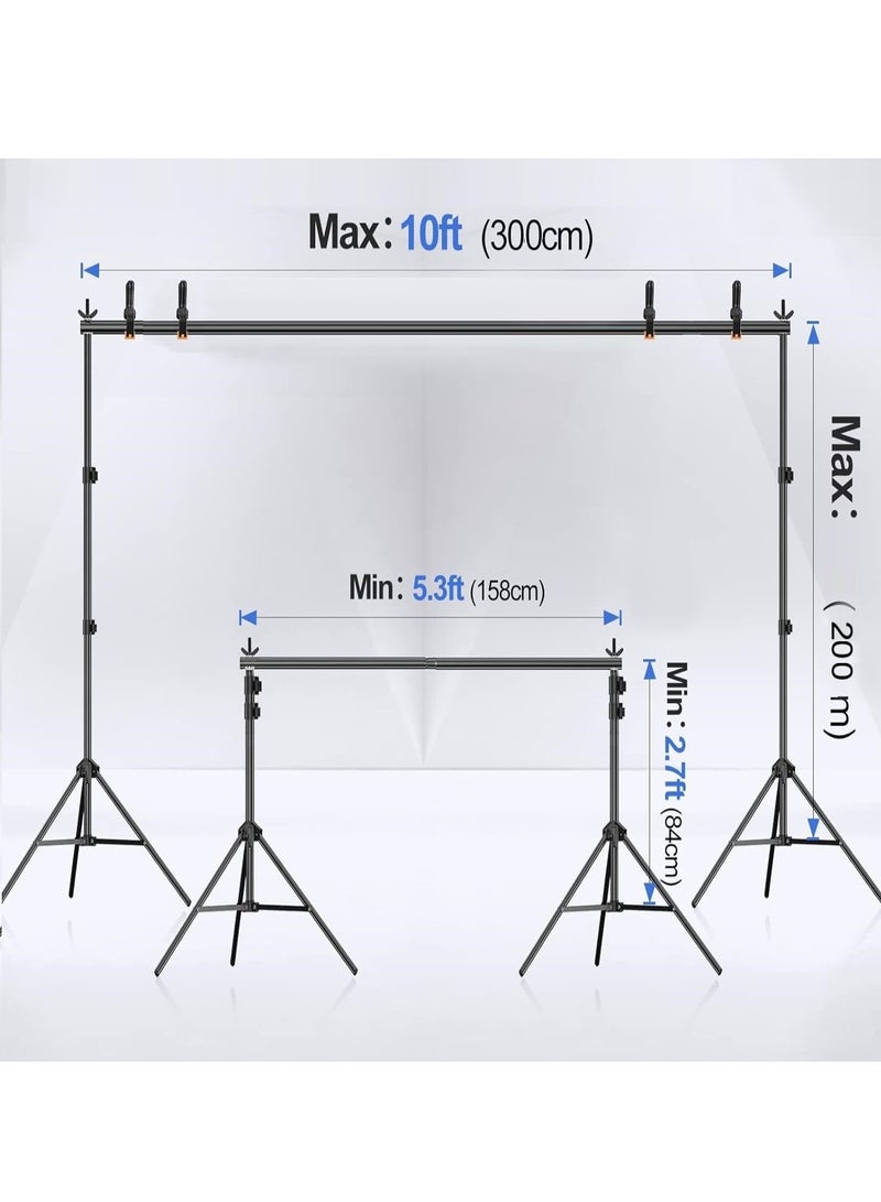 Photo Backdrop Stand Kit Photography Kit Adjustable Background Stand Support System for Studio Photoshoot Photography Backdrop Background Bracket Wedding Party 2 x 3 M