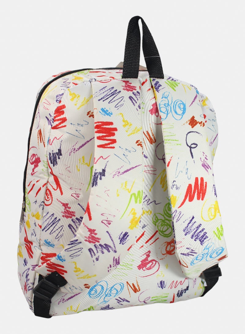 Migo Graffiti Style Backpack 16 Inches – White - Image 2