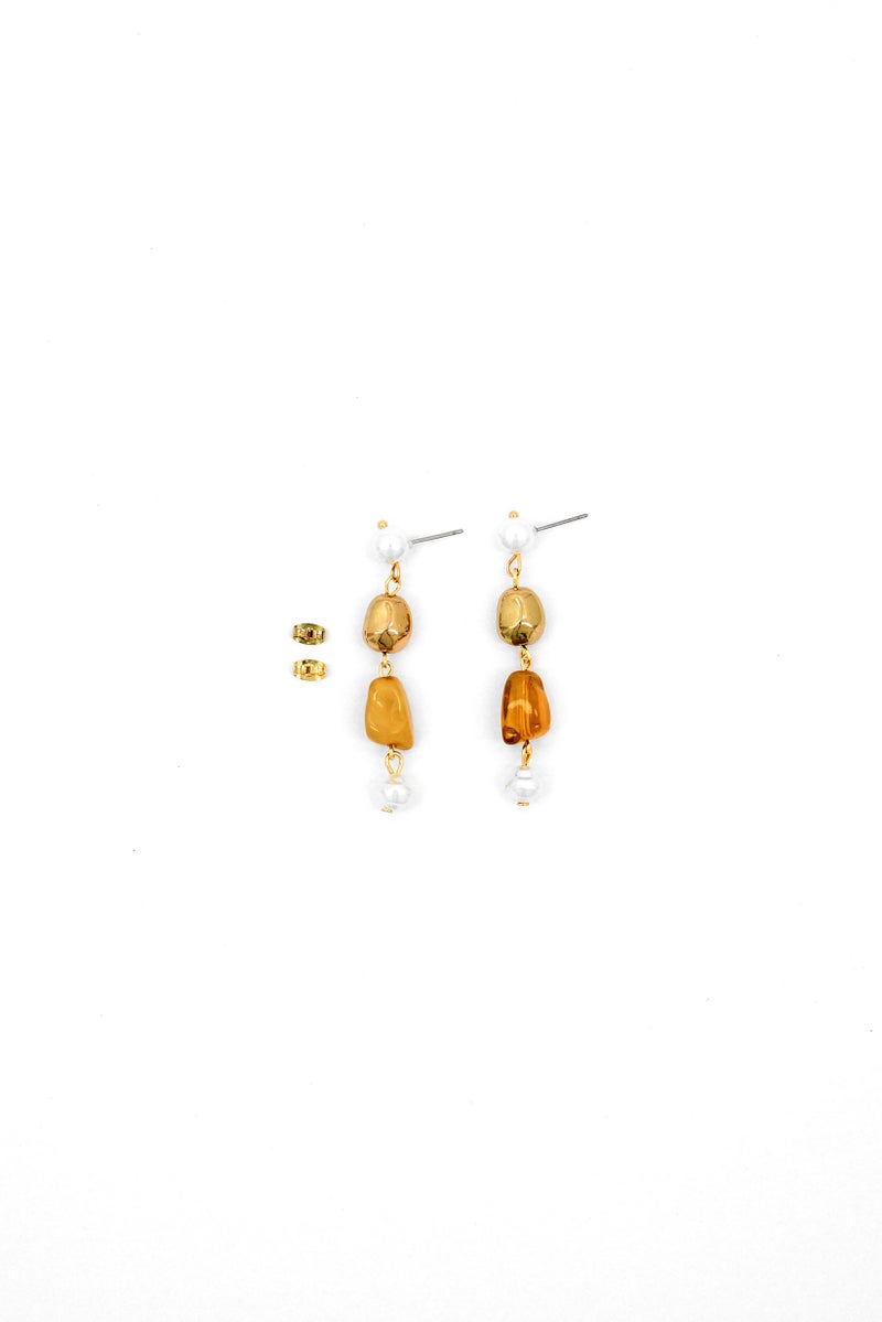 Caracol Women Pearl Tear Earrings, Gold  - Image 3