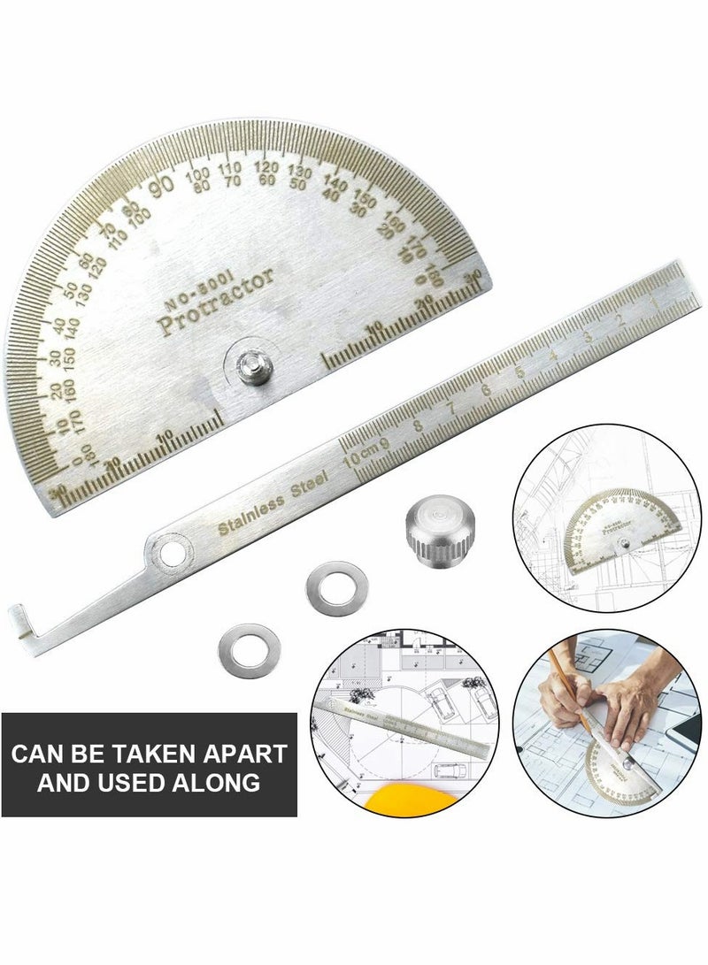 Excefore Angle Protractor Angle Finder Ruler, Stainless Steel Protractor 180 Degrees Angle Ruler, Universal Goniometer Angle Finder Tool for Carpenter Painting Drawing Measuring (10 cm/ 3.94 Inch) - Image 2