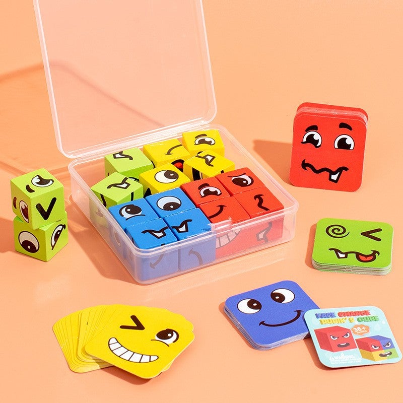Face-Changing Rubik'S Cube Children'S Early Education Educational Toys Parent-Child Interactive Fun Desktop Games Smiling Face Emoji Puzzle - Image 1