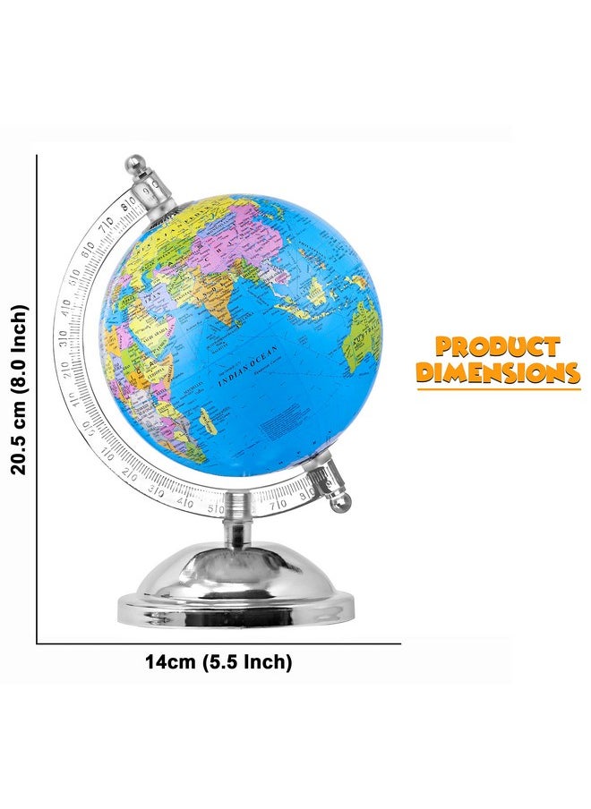 Zest 4 Toyz zest 4 toyz Globe Educational 7 Inches Height Metal Base Globe Home Decor World Globe Office Decor Gift Item Show Piece  - Image 3