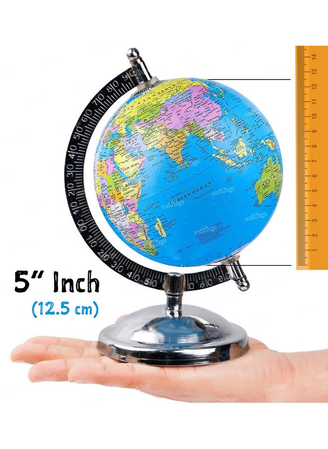 Zest 4 Toyz zest 4 toyz Globe Educational 7 Inches Height Metal Base Globe Home Decor World Globe Office Decor Gift Item Show Piece  - Image 2