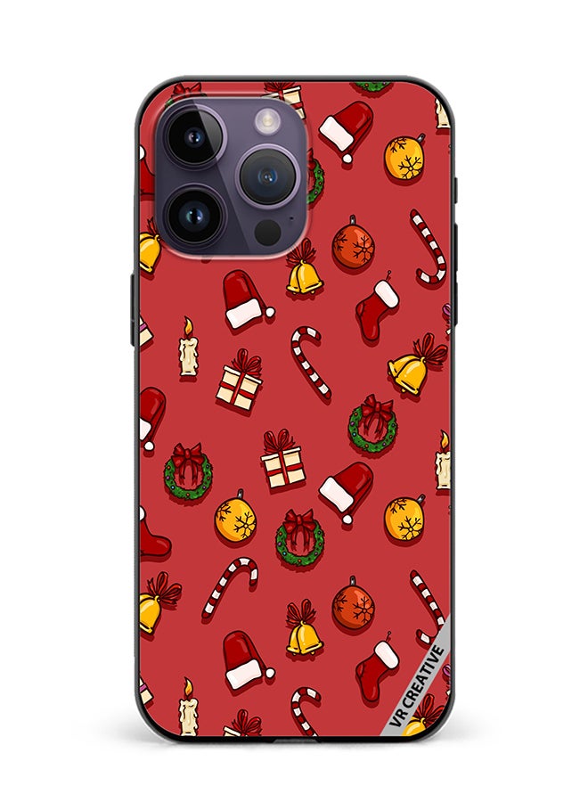 VR CREATIVE Protective Case Cover For Apple iPhone 15 Pro Christmas Symbols Design Multicolour - Image 1