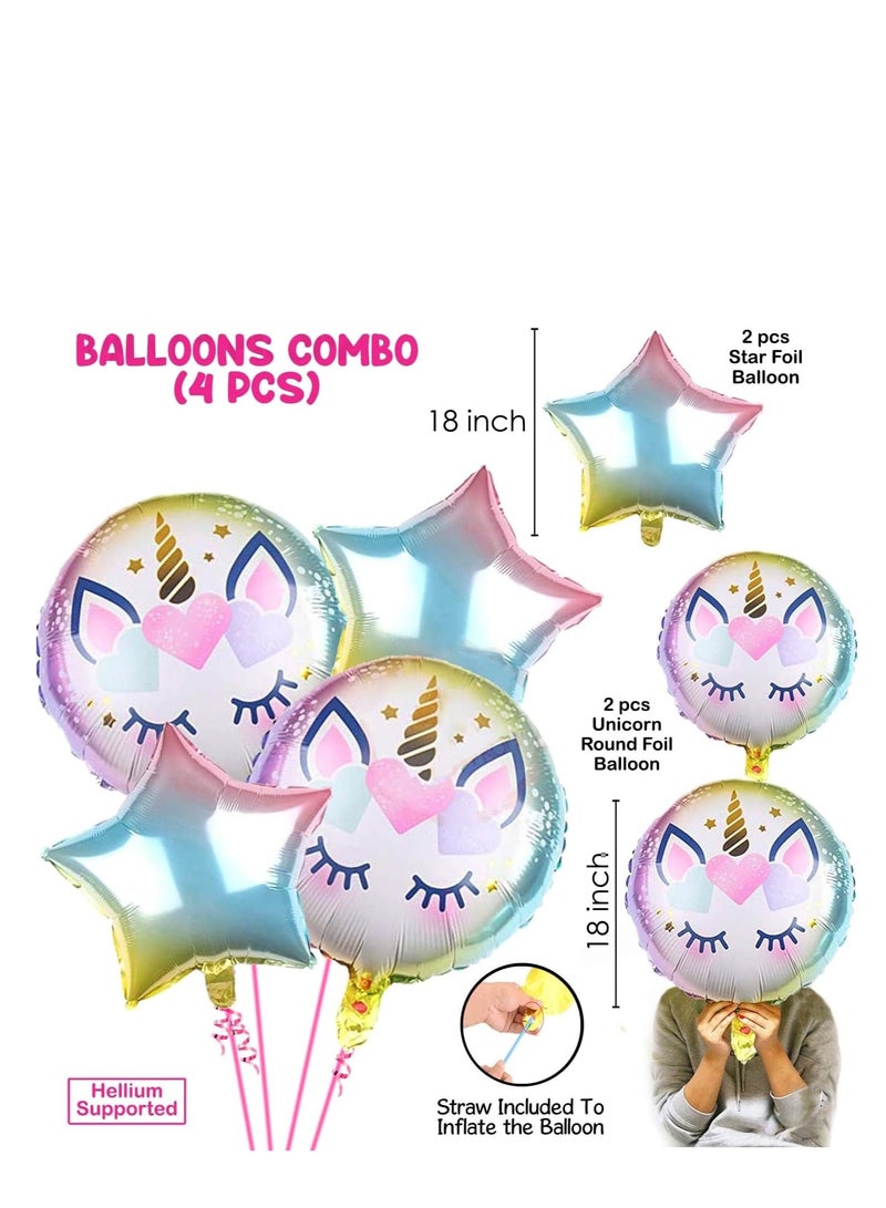 Brain Giggles Unicorn Birthday Decorations with Unicorn Balloons - 5 Piece Foil Balloons Set for Unicorn Themed Birthday Decorations - Image 2