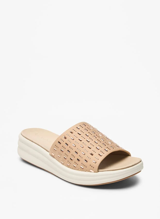 Le Confort Women's Embellished Slip-On Flatform Sandals