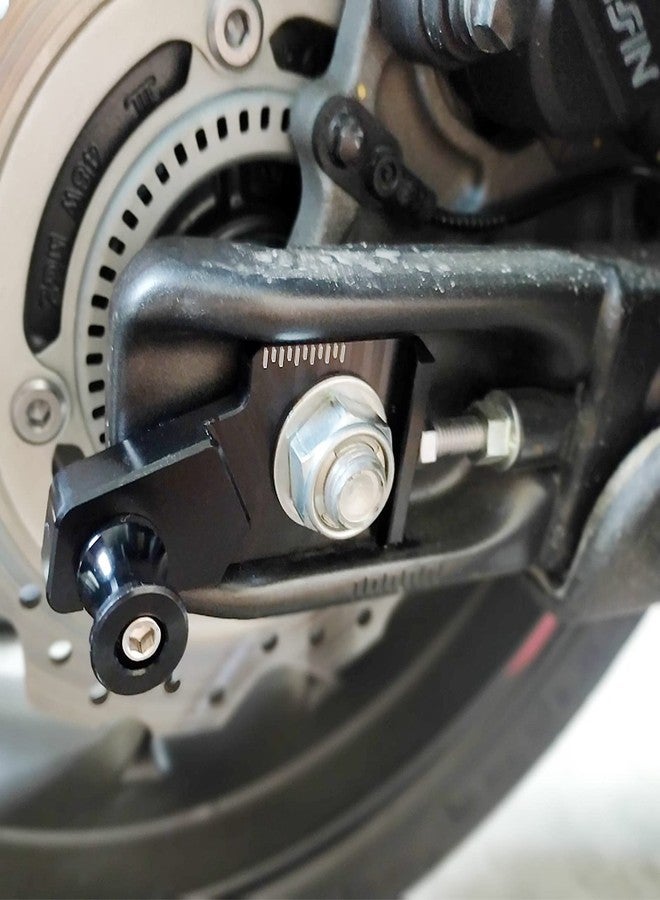 LEDISHUN Motorcycle Chain Tensioner, Swing Arm Sliders Spools Stand Bobbins,Chain Axle Adjuster Kit (left + right) fit for Honda CBR500R CB500X CB500F '19-'23 (Red) - Image 3