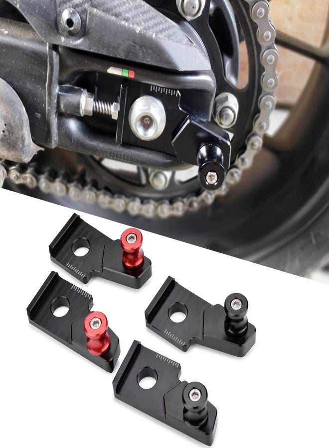LEDISHUN Motorcycle Chain Tensioner, Swing Arm Sliders Spools Stand Bobbins,Chain Axle Adjuster Kit (left + right) fit for Honda CBR500R CB500X CB500F '19-'23 (Red) - Image 1