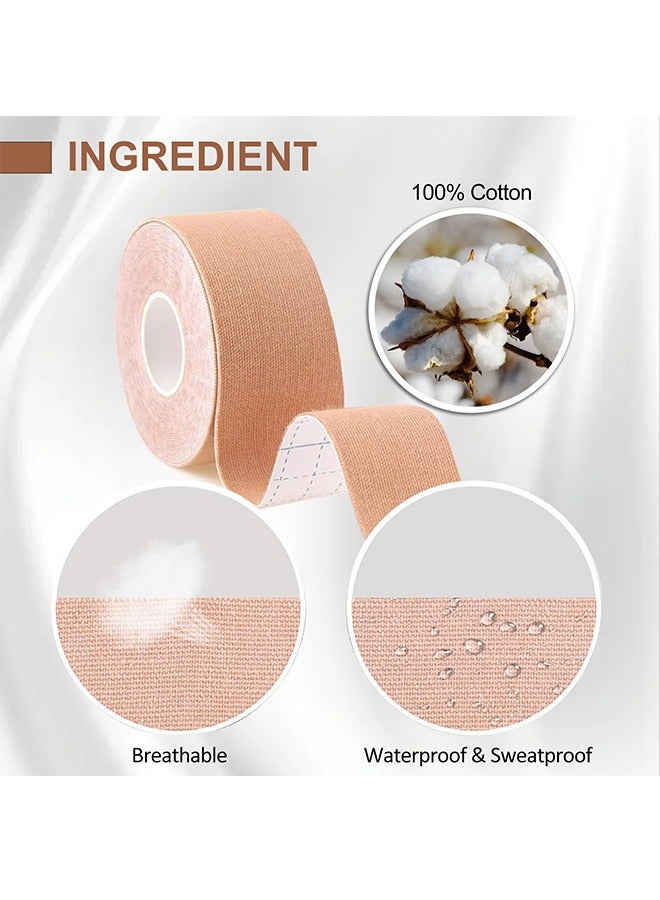 إيلهو لاصقات رفع الوجه العضلي، لاصقات رفع الوجه، شريط لتوجيه الوجه، أحزمة مضادة للتجاعيد، لاصقات لرفع الرقبة للرجال والنساء، لتثبيت وشد البشرة، 2.5 سم * 5 م - Image 3