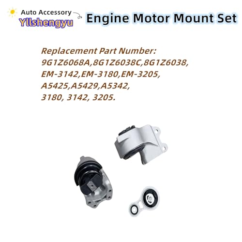 Yllshengyu 3Pcs Engine Motor Transmission Mount Set Compatible with Taurus 2008-2012 3.5L/Lincoln MKS 3.7L/Flex 09-12 3.5L/Taurus X 08-09 3.5L Mercury Sable Replace for A5425 A5429 A5342 - Image 3
