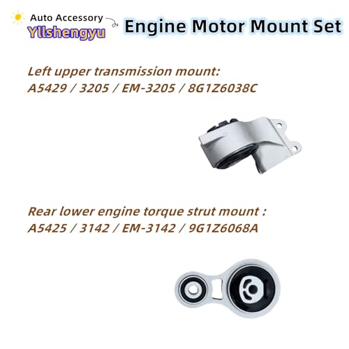 Yllshengyu 3Pcs Engine Motor Transmission Mount Set Compatible with Taurus 2008-2012 3.5L/Lincoln MKS 3.7L/Flex 09-12 3.5L/Taurus X 08-09 3.5L Mercury Sable Replace for A5425 A5429 A5342 - Image 5