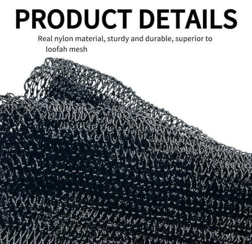 SPMKTBOZAI African Net Sponge Authentic, African Exfoliating Sponge Real African Net Black Owned, African Bath Sponge Back Scrubber, Body Exfoliator Shower Bath Accessories (Black) - Image 2