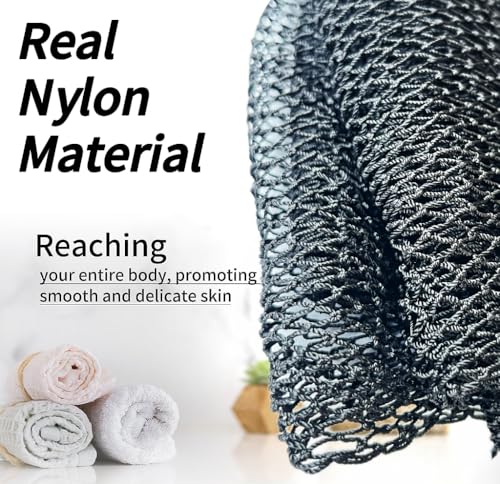 SPMKTBOZAI African Net Sponge Authentic, African Exfoliating Sponge Real African Net Black Owned, African Bath Sponge Back Scrubber, Body Exfoliator Shower Bath Accessories (Black) - Image 5
