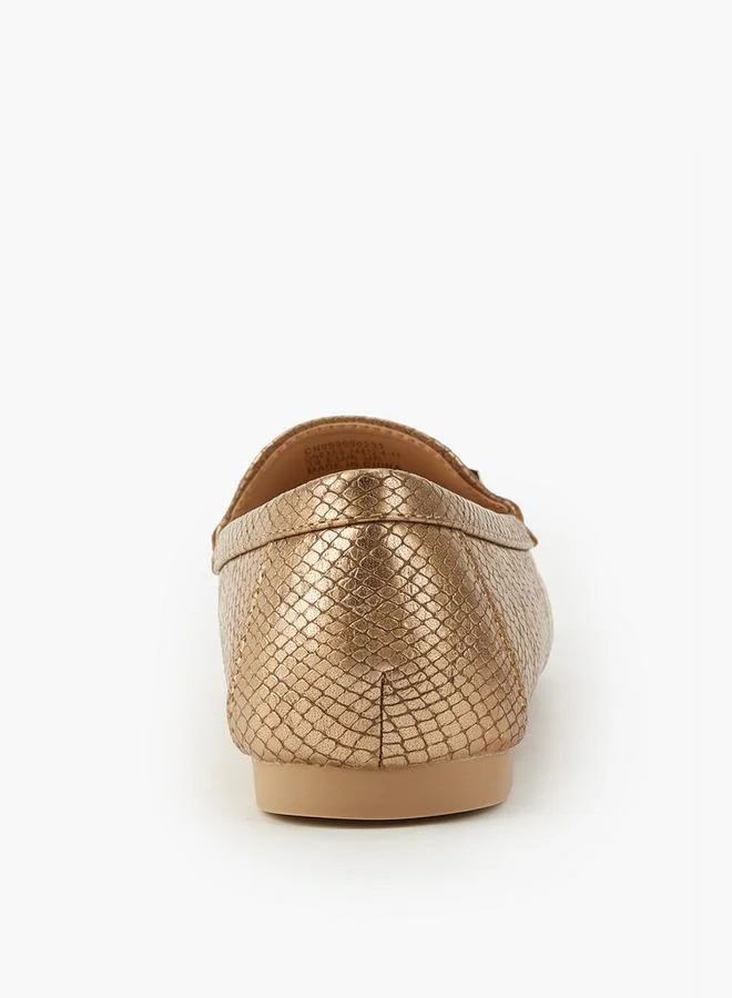 Flora Bella By Shoexpress Textured Slip-On Loafers with Tassel  Accent