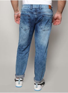 Instafab Plus Contrast Side Wash Denim Jeans  - Image 3