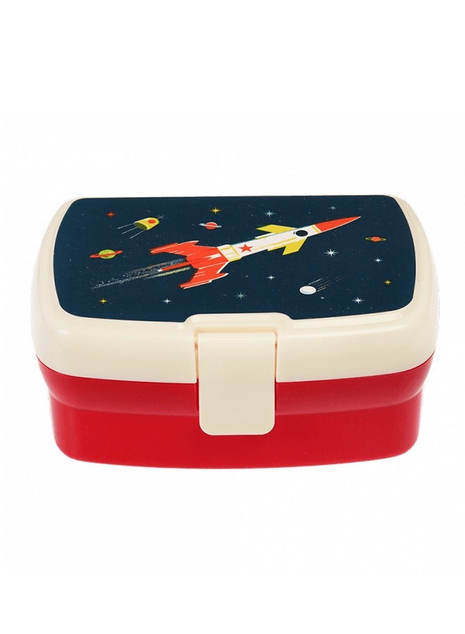 Rex London Space Age Lunch Box with Tray – Rocket and Space-Themed Lunch Box for Kids – Divided Food Tray for Easy Packing - Image 2