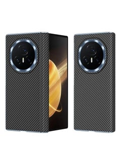 Case Compatible with Honor Magic V3 5G Case, Carbon Fiber Print Case Electroplated Frame Hinge Protection Shockproof Protective Back Cover for Honor Magic V3