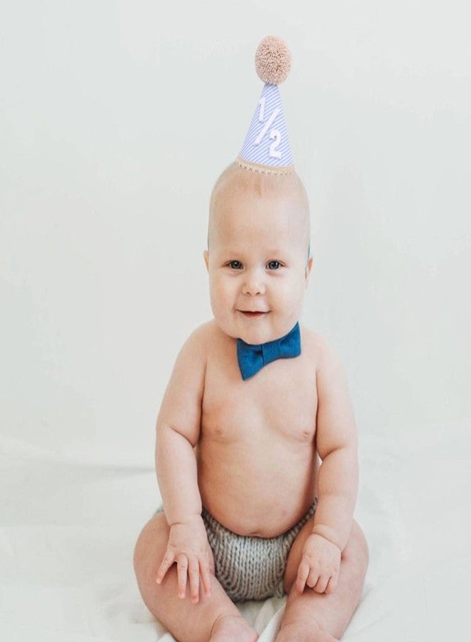 Agkvw Half Birthday Hat for boys - 1/2 Birthday crown, Six Months Party Decorations, Boho Blue Stripes Half Hat - Image 5