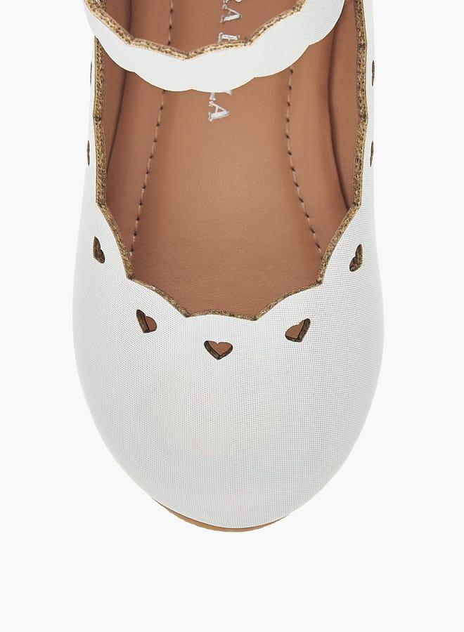 Flora Bella By Shoexpress Girls Textured Ballerina Shoes With Hook And Loop Closure - Image 4