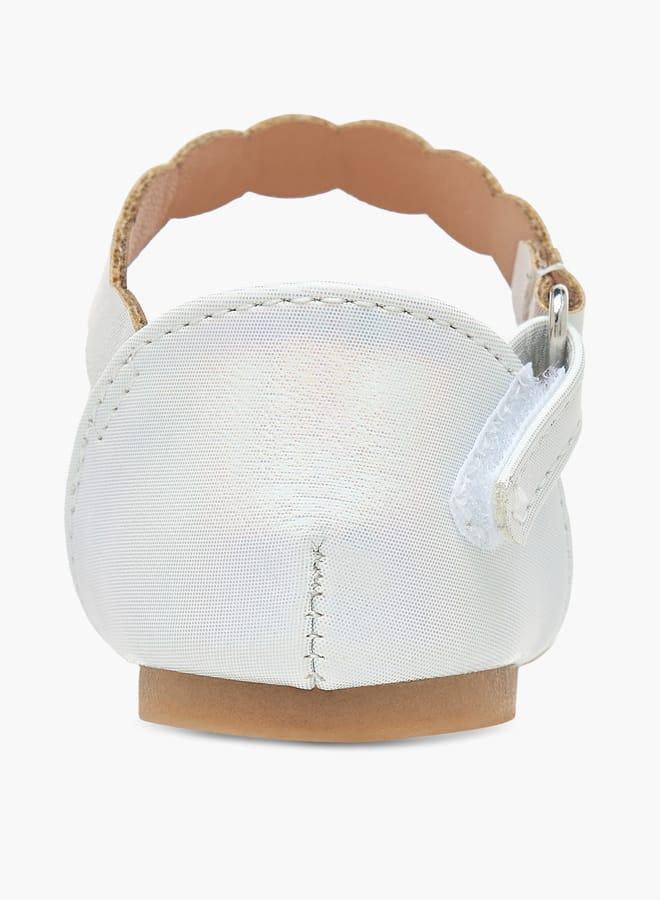 Flora Bella By Shoexpress Girls Textured Ballerina Shoes With Hook And Loop Closure - Image 5