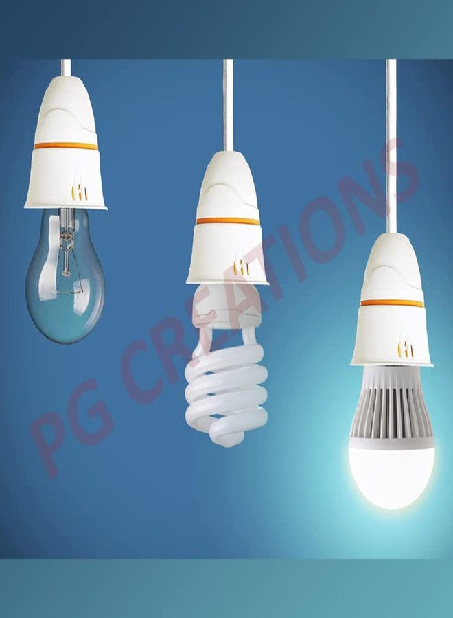 PG Creations Multipurpose Bulb Holder with Extension Cable, Bulb Holder with Flexible Wire & 2-Pin Plug for Festive Decorations, B22 Holder Socket, White, 10 Meters, Pack of 1 - Image 3