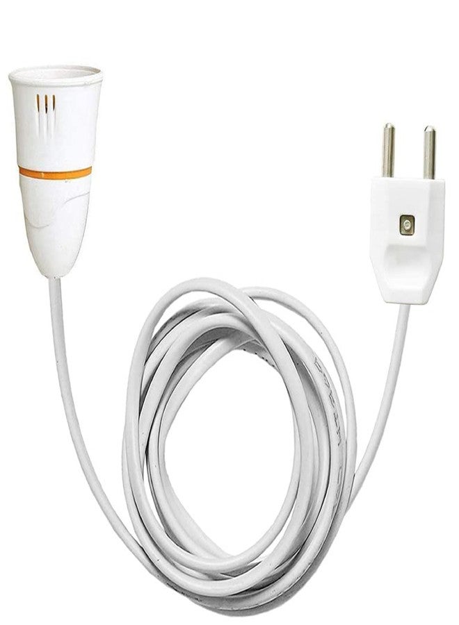 PG Creations Multipurpose Bulb Holder with Extension Cable, Bulb Holder with Flexible Wire & 2-Pin Plug for Festive Decorations, B22 Holder Socket, White, 10 Meters, Pack of 1 - Image 1