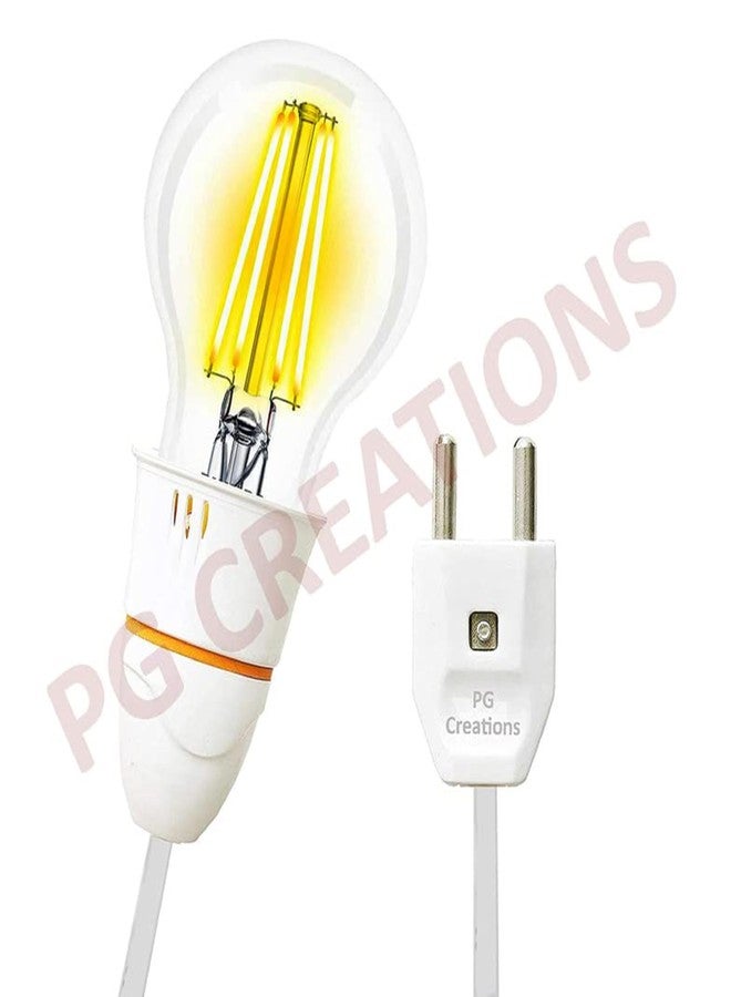 PG Creations Multipurpose Bulb Holder with Extension Cable, Bulb Holder with Flexible Wire & 2-Pin Plug for Festive Decorations, B22 Holder Socket, White, 10 Meters, Pack of 1 - Image 4