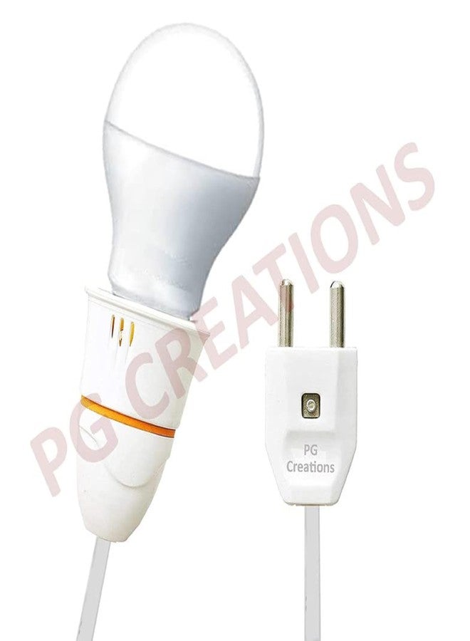 PG Creations Multipurpose Bulb Holder with Extension Cable, Bulb Holder with Flexible Wire & 2-Pin Plug for Festive Decorations, B22 Holder Socket, White, 10 Meters, Pack of 1 - Image 5