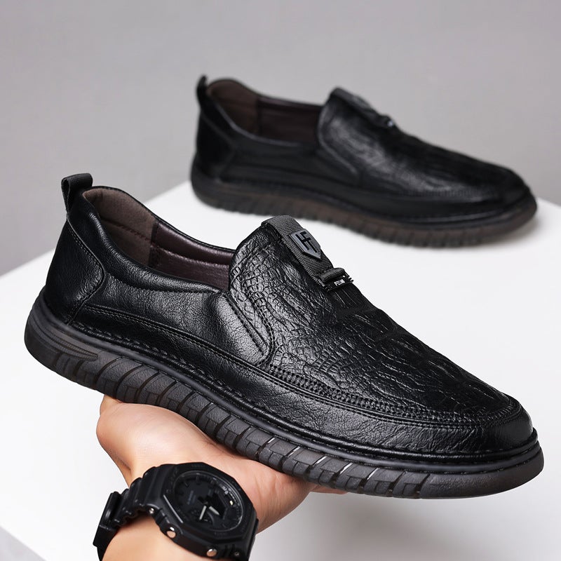 Lazy Men'S Shoes British Style Men'S Casual Shoes Leather Shoes Business Dress Casual Leather Shoes Driving Shoes - Image 4