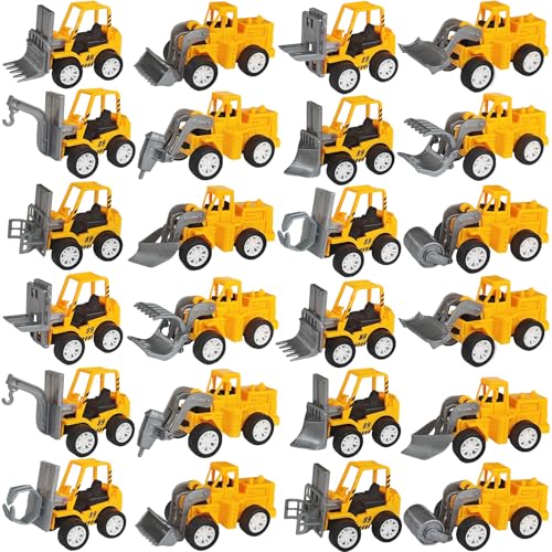 OJYUDD 24 Pcs Mini Construction VehiclesPull Back Engineering VehiclesPlay Figure Vehicles Toys for Birthday Party FavorsGiftsRewards - Image 1