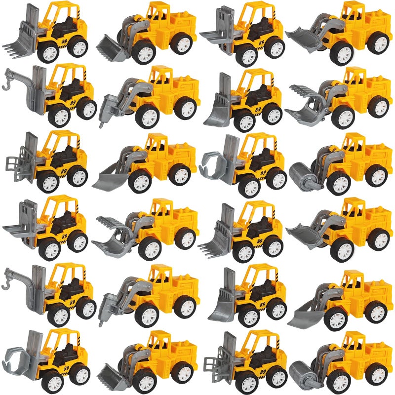 OJYUDD 24 Pcs Mini Construction VehiclesPull Back Engineering VehiclesPlay Figure Vehicles Toys for Birthday Party FavorsGiftsRewards - Image 3