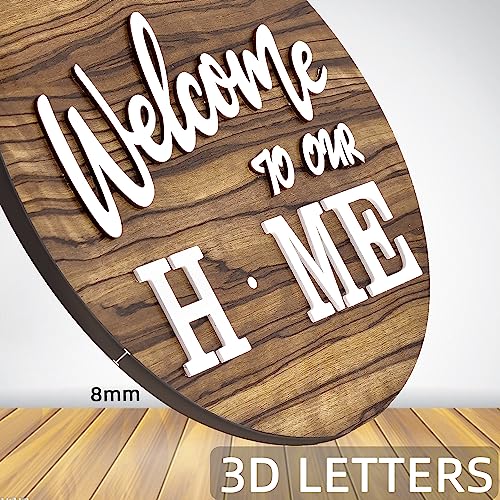 IDATOO Interchangeable Welcome Home Sign, Front Door Decor With 4 Seasonal Wreaths and 21 Changeable Icons, Rustic Wood Wall Porch Hanger for Holiday Halloween Christmas Housewarming Gift (Brown) - Image 4