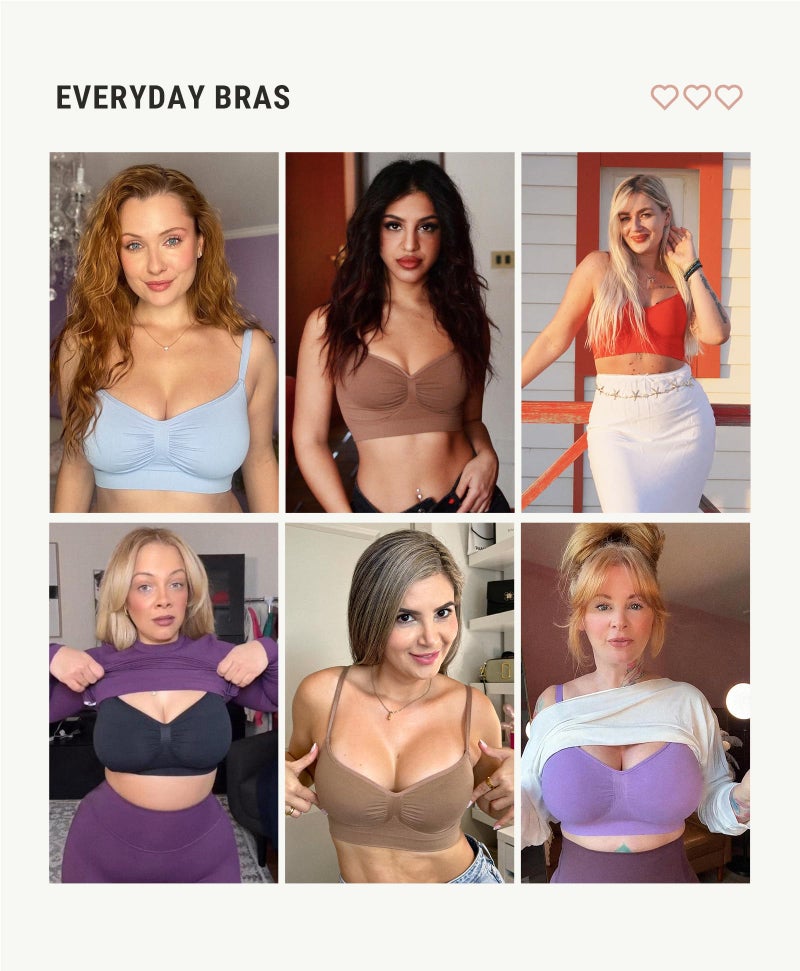 FeelinGirl Push Up Bras for Women Seamless Smooth Brassiere Wire Free Plus Size Bralettes Pink XX-Large - Image 5