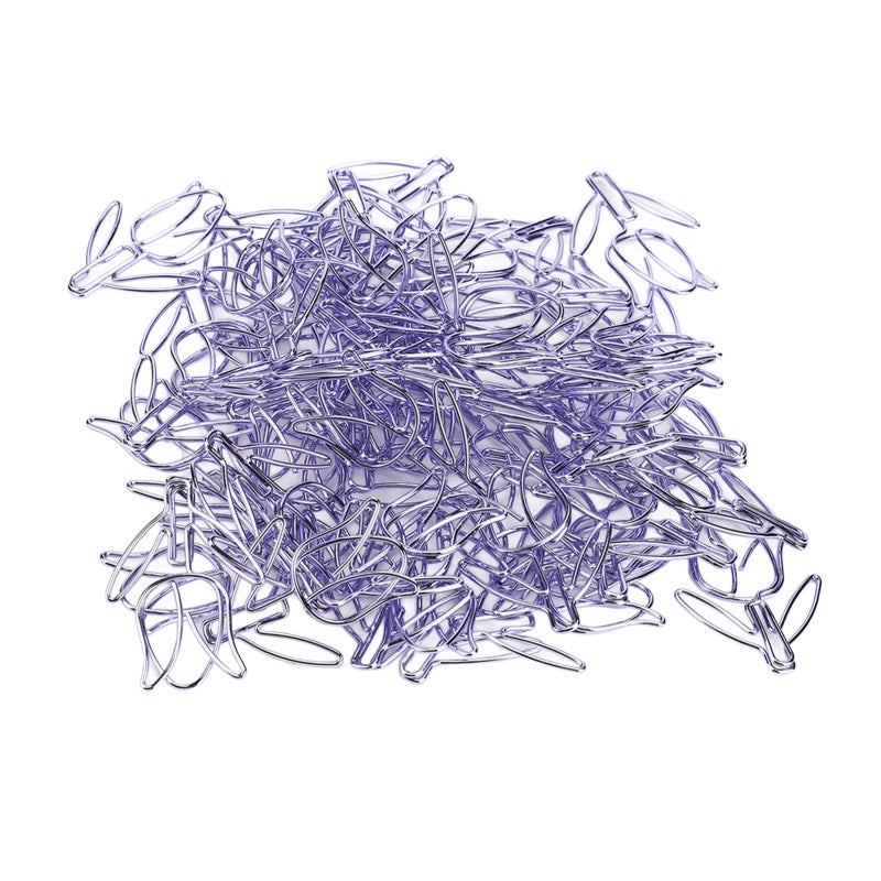 Tulip Paper Clips 50 Pieces Durable Rustproof Metal - Cute Purple Tulip Shape Flower Clips for Paper Organization, Bookmark, Study and Work - Image 1