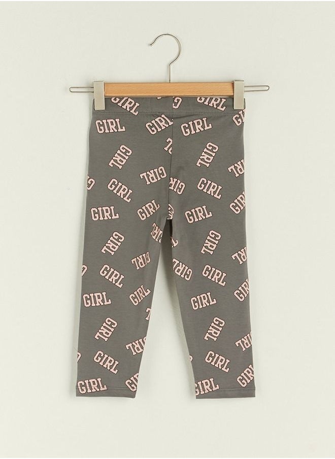 LC WAIKIKI - Girl's Long Leggings With Elastic Waist Printed Cotton - Image 1