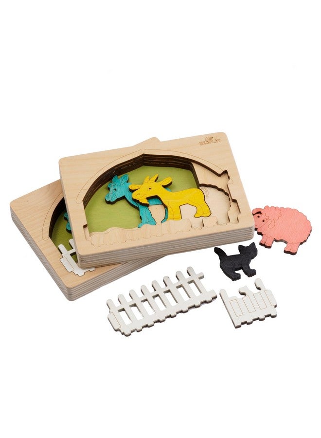 Ekoplay Farm Animals Multilayered Wooden Puzzles For Kids | 6 Piece Jigsaw Puzzle For Preschool Kids | Learning Educational Toys Gifts For Boys Girls 3+ Years - Image 4