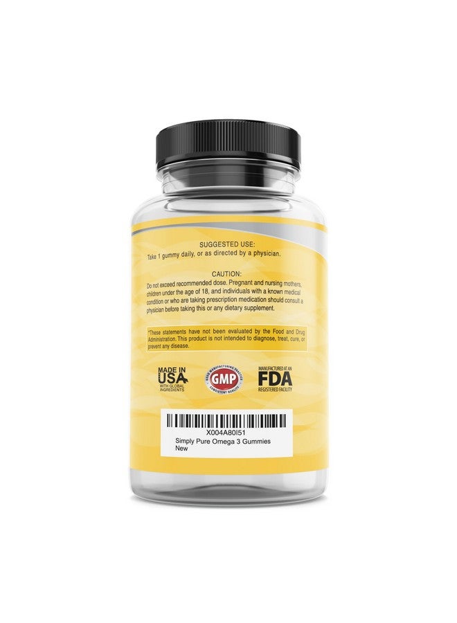 Pure By Nature جومي أوميغا 3 النقي من الطبيعة للبالغين والأطفال، مكملات أحماض أوميغا 3 الدهنية مع أوميغا 3 6 9 لدعم الدورة الدموية، نكهة البرتقال بدون زيت السمك، إمداد لمدة 60 يومًا (60 حبة) - Image 4