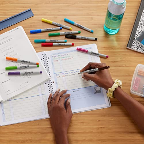 Sharpie Permanent Markers | Ultra Fine Point for Precise Marks | Assorted Colours | 12 Marker Pens - Image 4