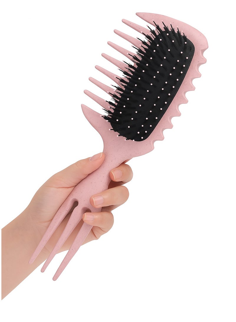 Fluffy Curl Defining Brush Curl Brush for Curly Hair Wet, Elastic Hair Styling Comb For Bounce & Volume, Durable Plastic Bristles & Comb Handle - Image 1