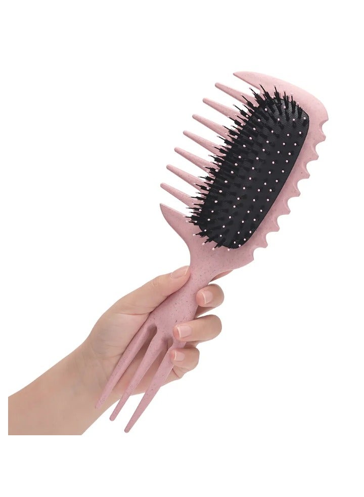 Fluffy Curl Defining Brush Curl Brush for Curly Hair Wet, Elastic Hair Styling Comb For Bounce & Volume, Durable Plastic Bristles & Comb Handle