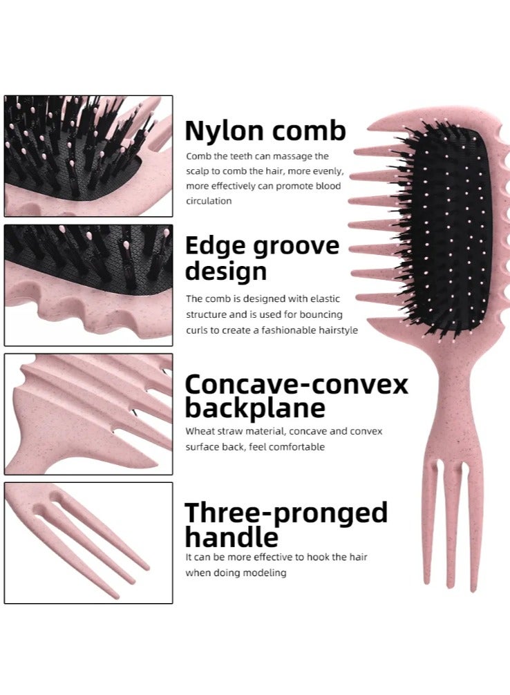 Fluffy Curl Defining Brush Curl Brush for Curly Hair Wet, Elastic Hair Styling Comb For Bounce & Volume, Durable Plastic Bristles & Comb Handle - Image 2