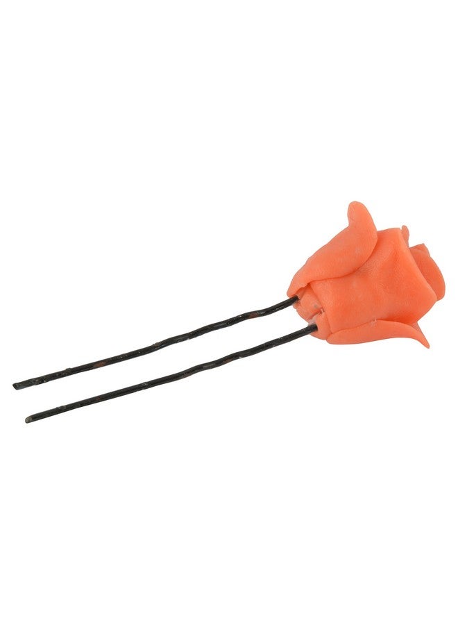 Unique Indian Crafts Orange Porcelain Hair Pin for Women (Pack of 2, SE-UIC-10) - Image 3
