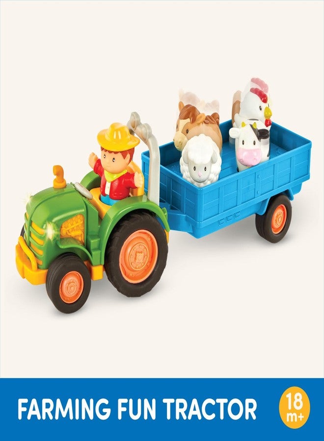 Battat - Farm Toys For Toddlers, Kids - Lights & Sounds Toy Tractor - 7 Pieces Pretend Play Set - Tractor, Trailer, Animals - 18+ Months - Image 4
