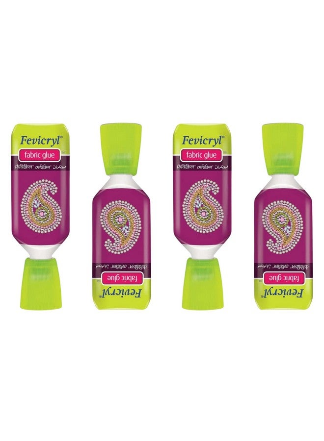PINACO INDIA Fevicryl No-Stitch Fabric Glue - Strong & Quick-Drying Adhesive for Embellishments, Mirrors, Patches, Stones, Laces & Sequins - Perfect for Fabric Crafting & DIY Projects (30gm X 4 pack) - Image 1