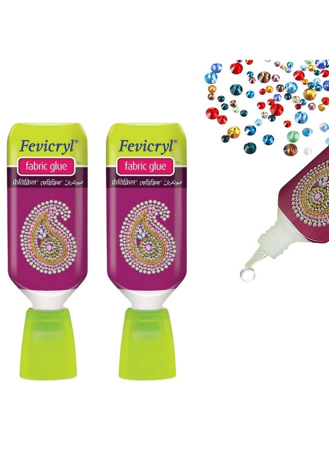 PINACO INDIA Fevicryl No-Stitch Fabric Glue - Strong & Quick-Drying Adhesive for Embellishments, Mirrors, Patches, Stones, Laces & Sequins - Perfect for Fabric Crafting & DIY Projects (30gm X 4 pack) - Image 2