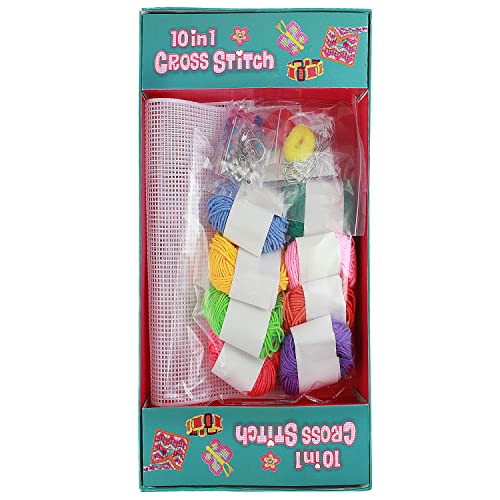 Toy Cloud 10 in 1 Cross Stitch Art and Craft Stitching Game to Make 10 Colourful Projects for Kids - Image 2