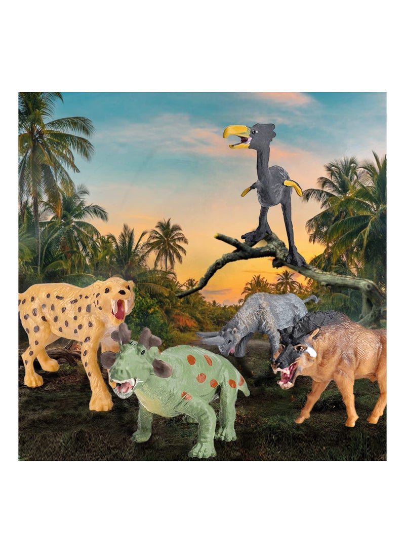 SYOSI تماثيل الحيوانات البرية، لعبة ماقبل التاريخ الواقعية، نموذج حيواني بدائي، مجموعة لعب مع السميلودون والماموث الصوفي وموربوس، ألعاب تعليمية مبكرة لتحفيز التفكير، هدية عيد ميلاد للأطفال (12 قطعة) - Image 5