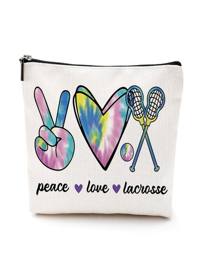 VicBou Lacrosse Gifts Funny Gifts for Women Girls Makeup Bag Watercolor Lacrosse Cosmetic Bag Friendship Gifts for Lacrosse Moms Team Member Players Lover Sister Birthday Mothers Day Graduation Christmas - Image 1