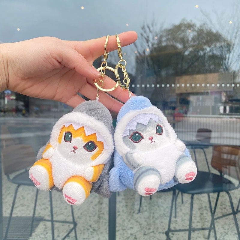 Cartoon Cat Plush Keychain Toy - Image 1